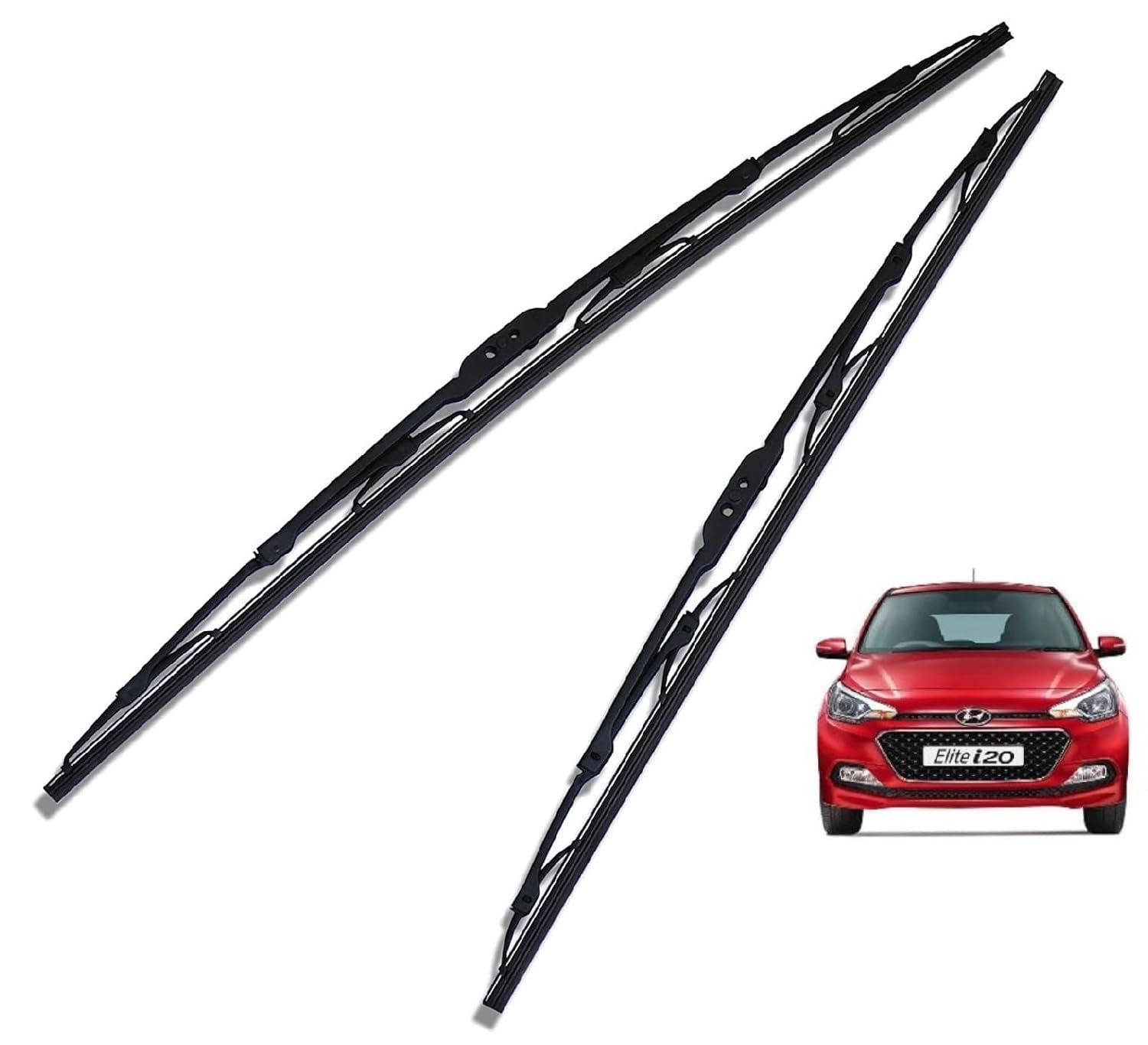 Paanjo 24x16 inch Replacement Front Wiper Blades Set for Hyundai Elite i20 (pack of 2) - Image 2
