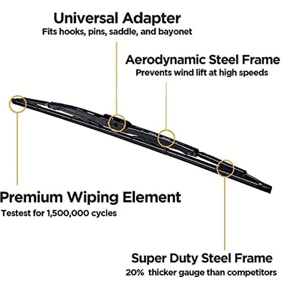 Paanjo 24x16 inch Replacement Front Wiper Blades Set for Hyundai Elite i20 (pack of 2) - Image 4