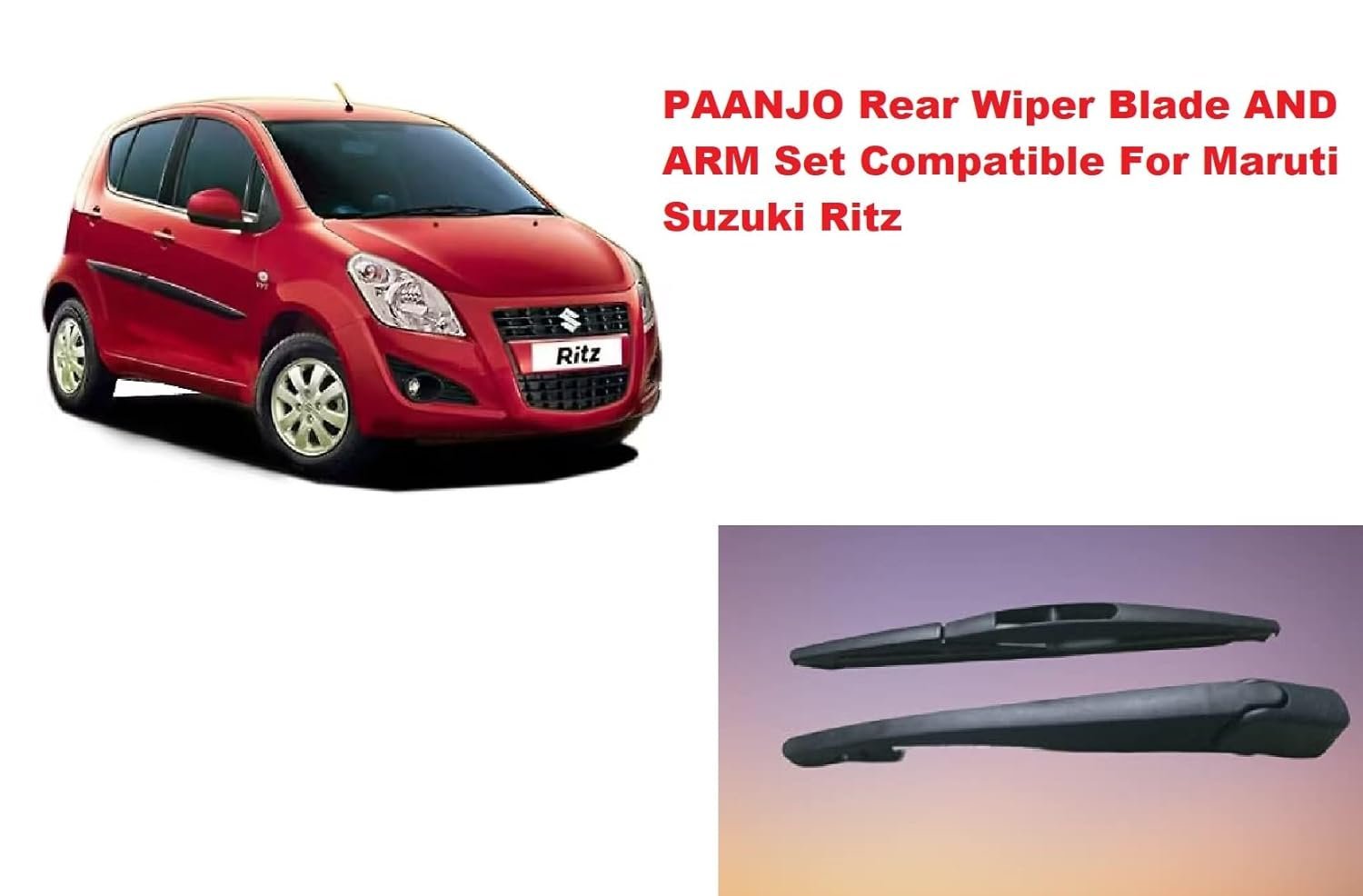Paanjo Rear Wiper Blade AND ARM Set Compatible With Maruti Suzuki Ritz - Image 3